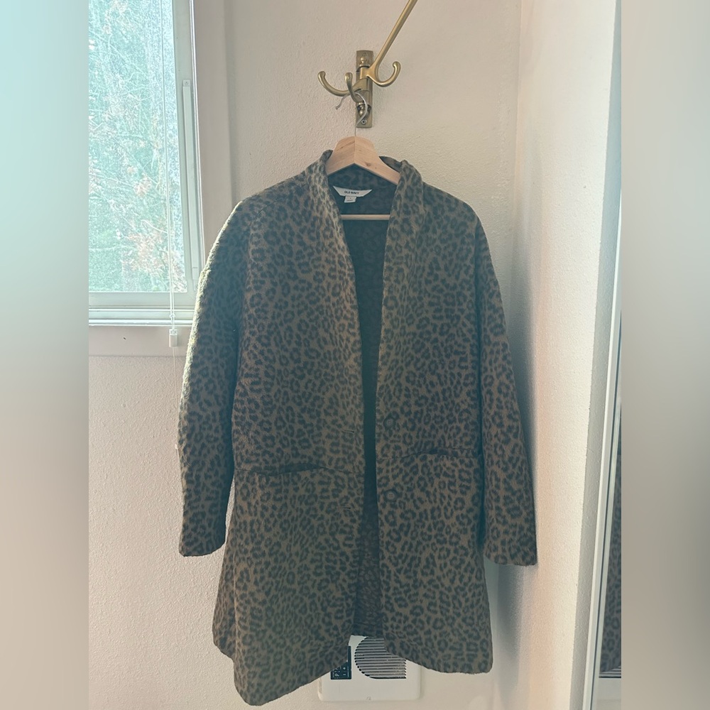 Old Navy Brown Leopard Print Teddy Jacket